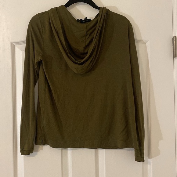 Theory | Easy Rib Hoodie | Olive Green | Size Small - Picture 7 of 8